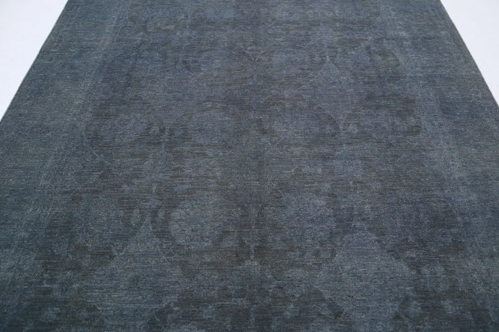 Grey Afghan Overdye Rug 7' 4" x 10' 2" Hand-Knotted | No. AT52752