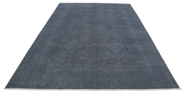 Grey Afghan Overdye Rug 7' 4" x 10' 2" Hand-Knotted | No. AT52752