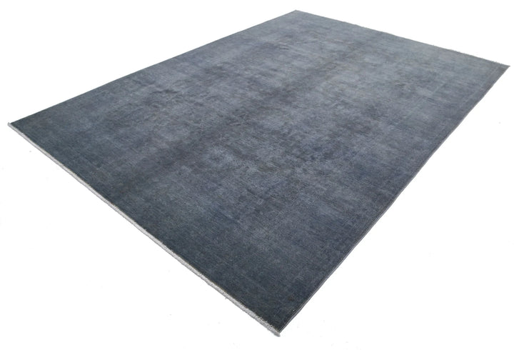 Grey Afghan Overdye Rug 7' 4" x 10' 2" Hand-Knotted | No. AT52752