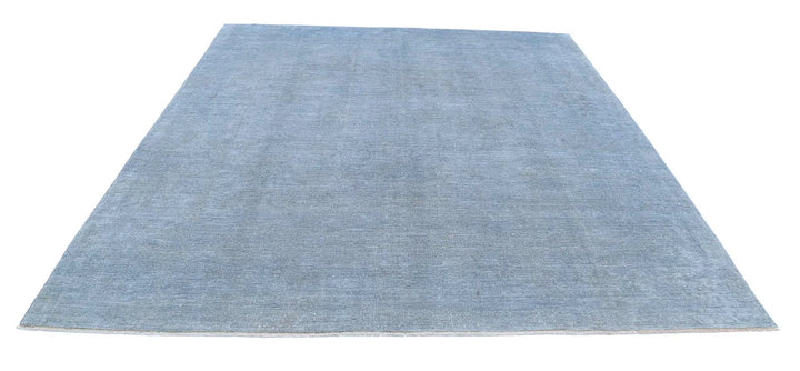 Blue Afghan Overdye Rug 8' 5" x 9' 8" Hand-Knotted | No. AT52764