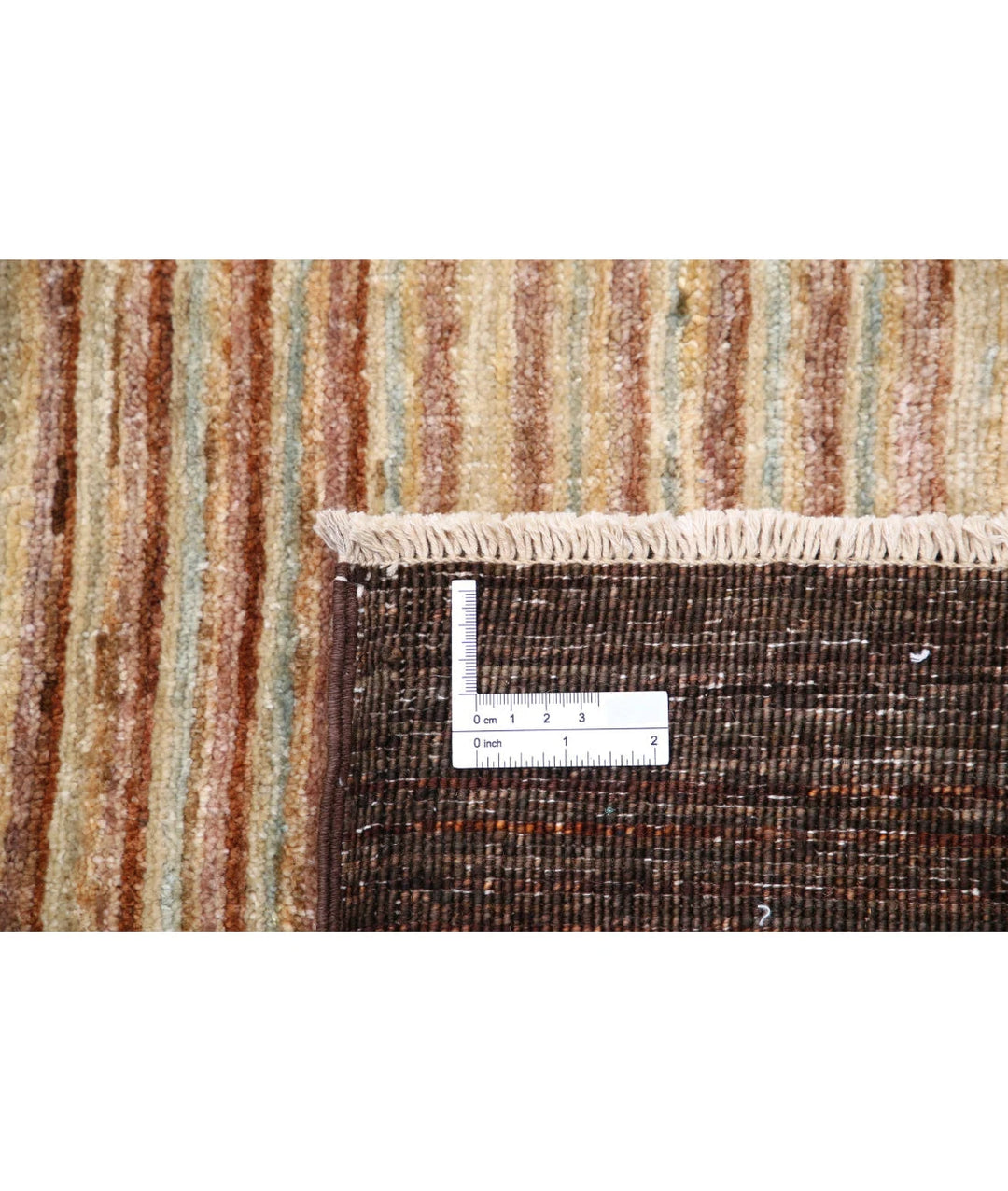 Beige Afghan Modcar Rug 7' 9" x 9' 5" Hand-Knotted | No. AT52783