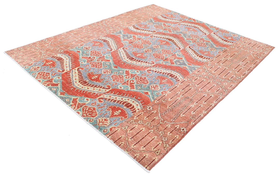 Rust Afghan Oriental Rug 6' 9" x 8' 4" Hand-Knotted | No. AT52793