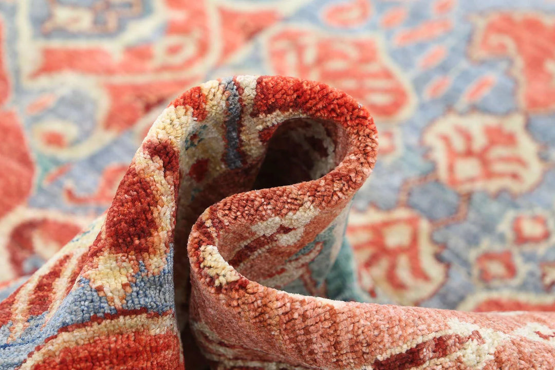 Rust Afghan Oriental Rug 6' 9" x 8' 4" Hand-Knotted | No. AT52793