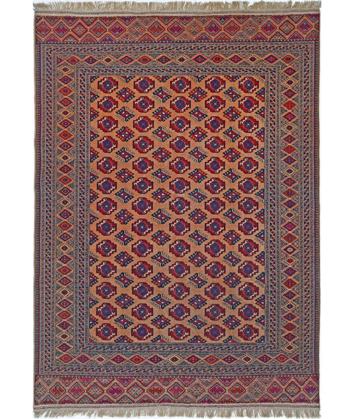 Turkmen Bokhara Rug 6' 3" x 8' 6" Hand-Knotted | No. AT52829