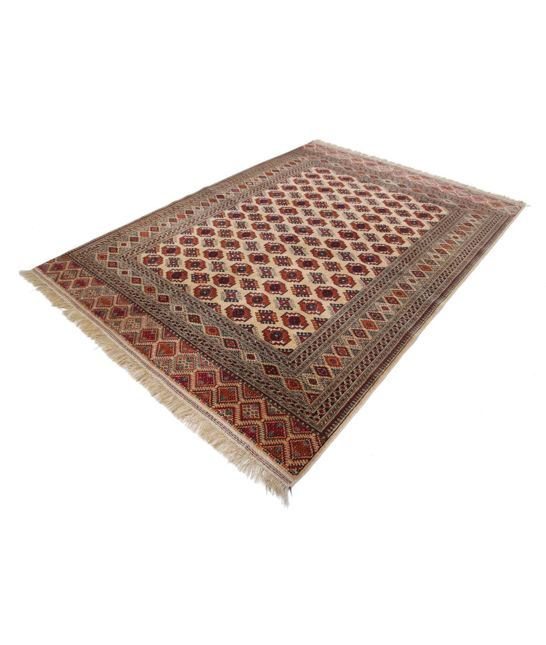 Turkmen Bokhara Rug 6' 3" x 8' 6" Hand-Knotted | No. AT52829