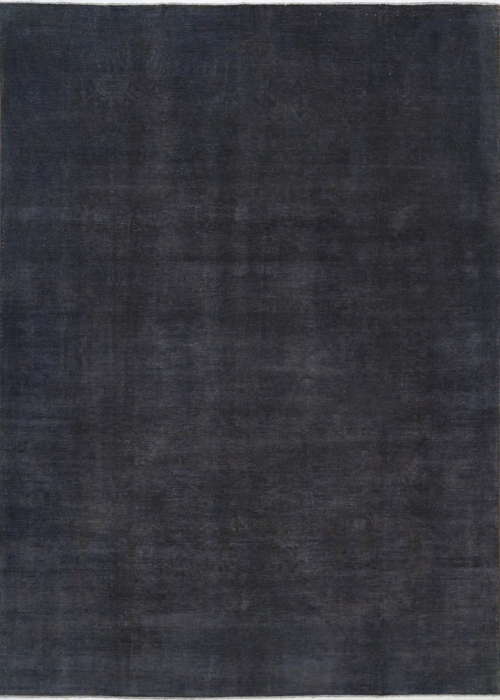 Black Afghan Overdye Rug 9' 10" x 13' 5" Hand-Knotted | No. AT52831