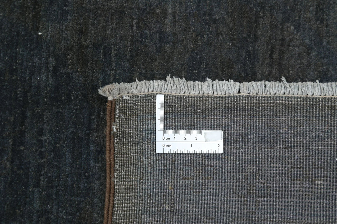 Black Afghan Overdye Rug 9' 10" x 13' 5" Hand-Knotted | No. AT52831