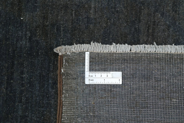 Black Afghan Overdye Rug 9' 10" x 13' 5" Hand-Knotted | No. AT52831