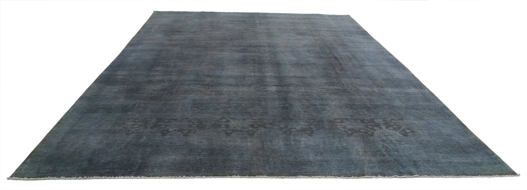 Black Afghan Overdye Rug 9' 10" x 13' 5" Hand-Knotted | No. AT52831