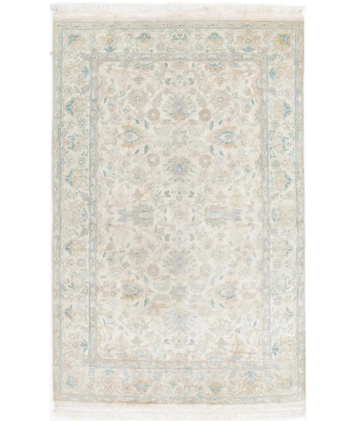 Indian Agra Rug 3' 11" x 6' 0" Hand-Knotted | No. AT52878