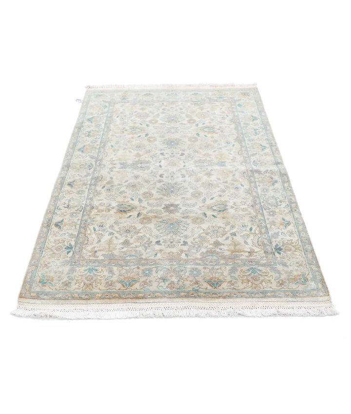 Indian Agra Rug 3' 11" x 6' 0" Hand-Knotted | No. AT52878