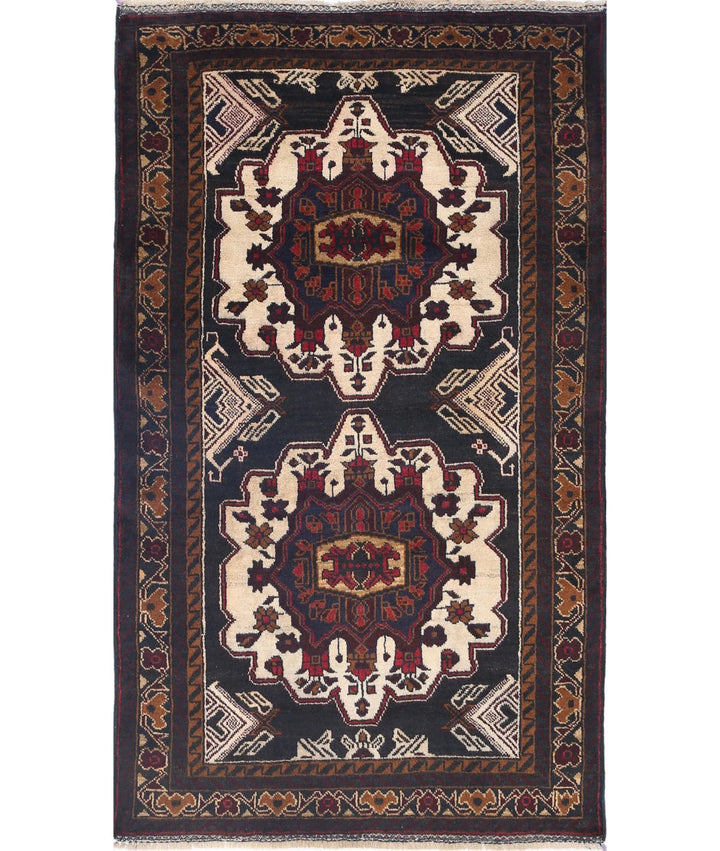 Red Afghan Tribal Rug 2' 10" x 4' 10" Hand-Knotted | No. AT52891