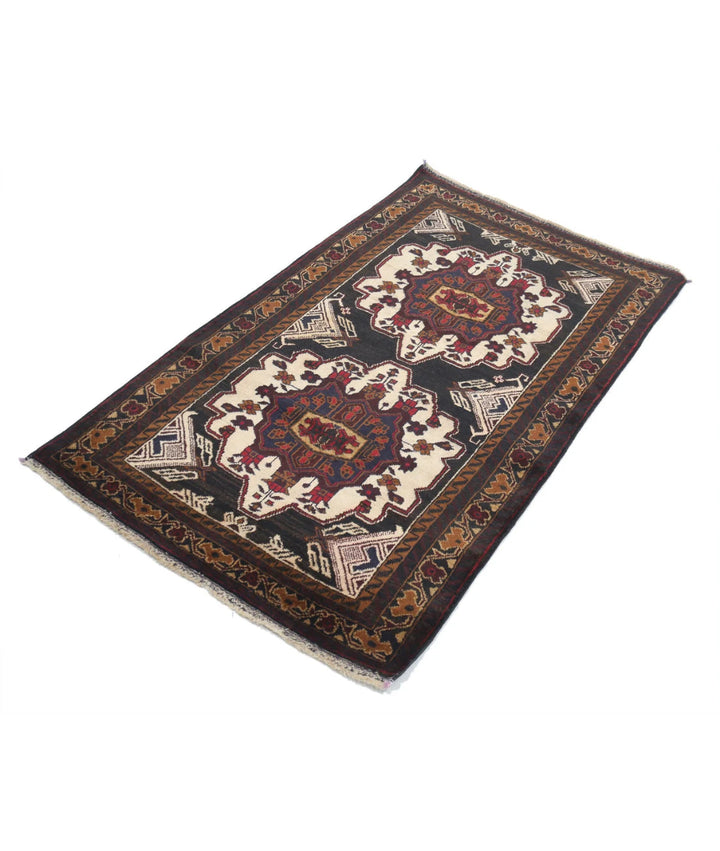 Red Afghan Tribal Rug 2' 10" x 4' 10" Hand-Knotted | No. AT52891