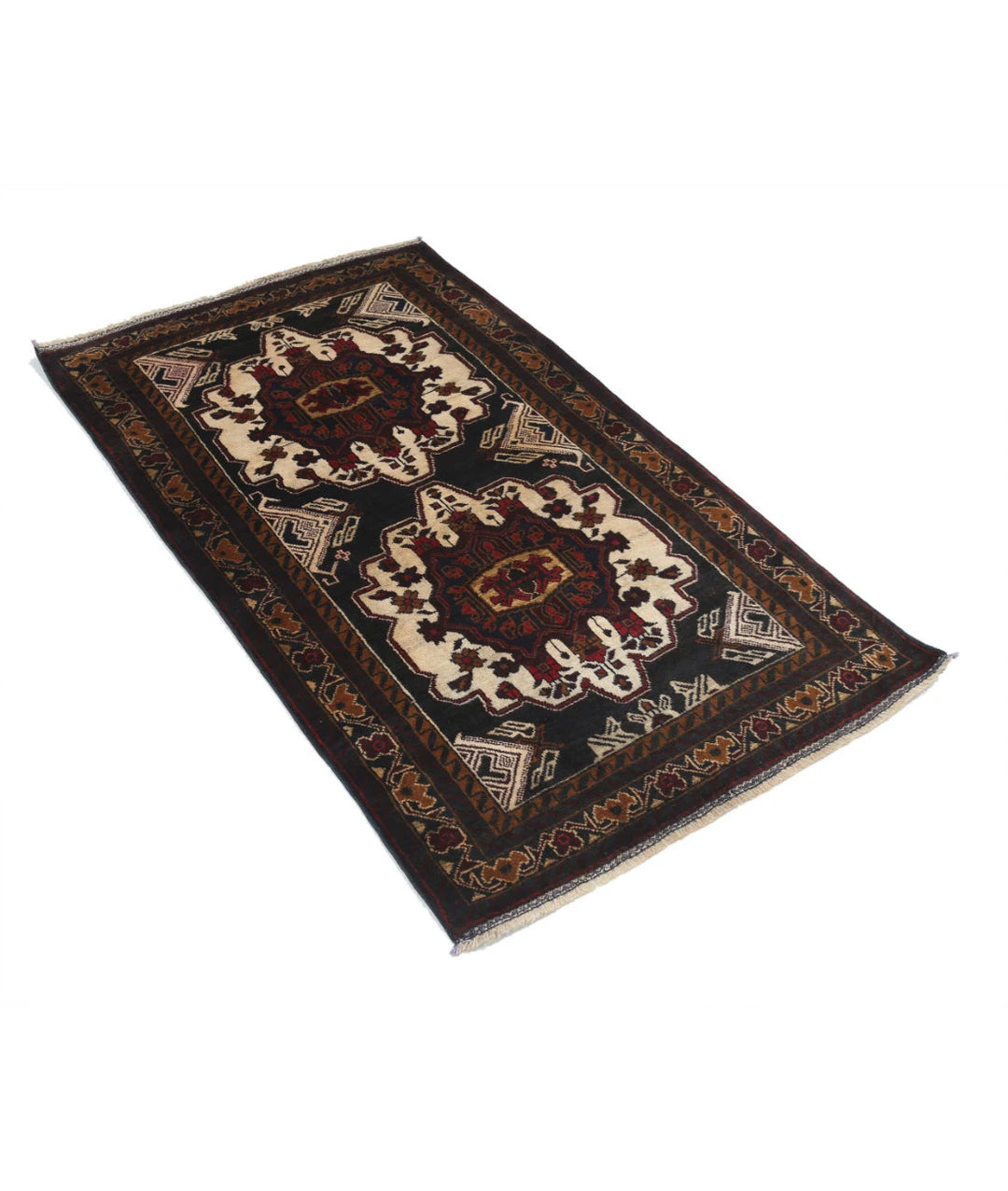 Red Afghan Tribal Rug 2' 10" x 4' 10" Hand-Knotted | No. AT52891