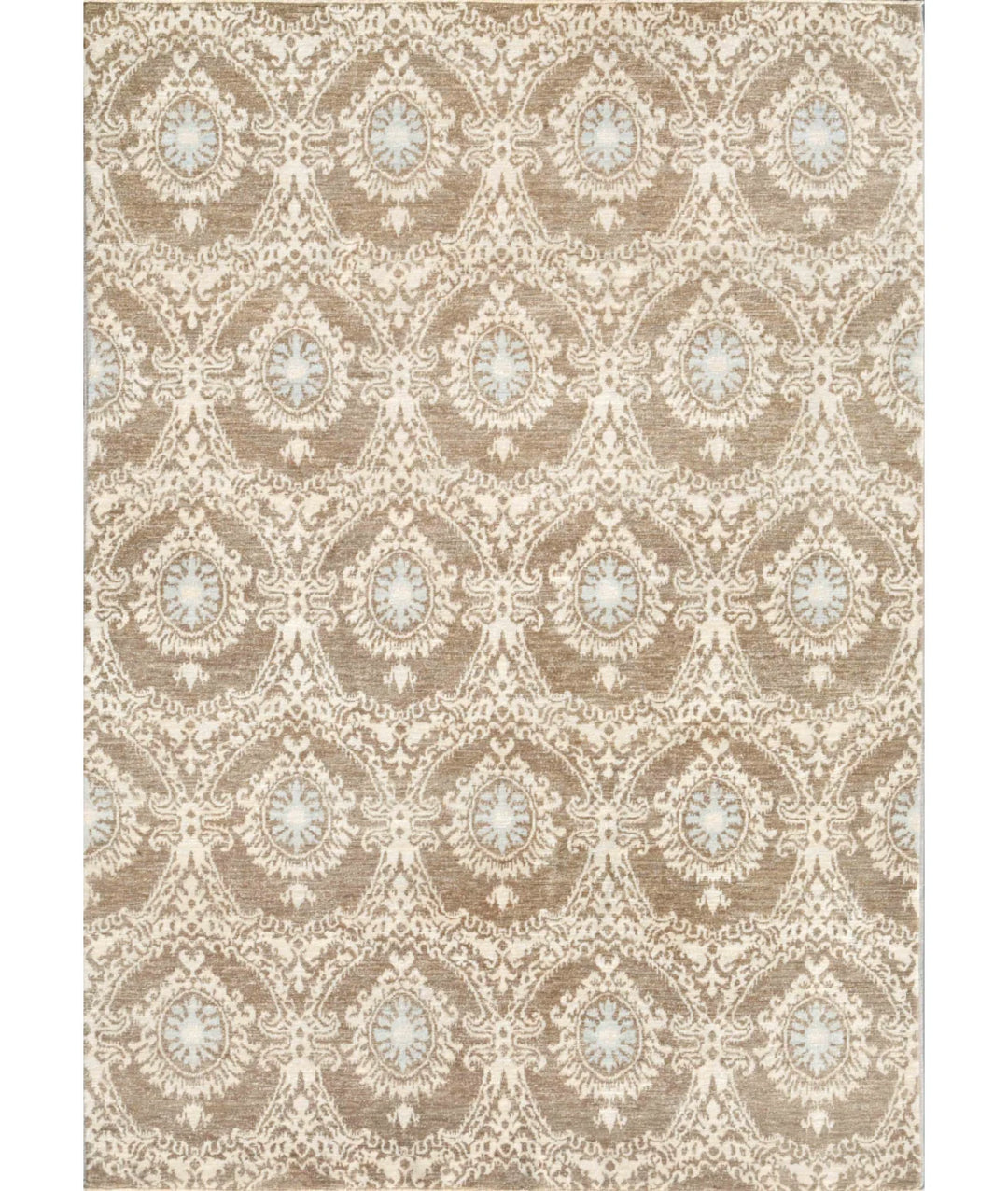 Ivory Afghan Oriental Rug 5' 8" x 8' 0" Hand-Knotted | No. AT53055