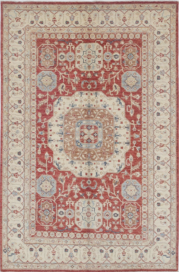 Afghan Ziegler Rug 4' 7" x 7' 0" Hand-Knotted | No. AT53103