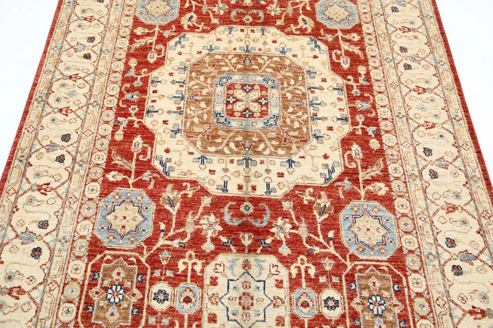 Afghan Ziegler Rug 4' 7" x 7' 0" Hand-Knotted | No. AT53103