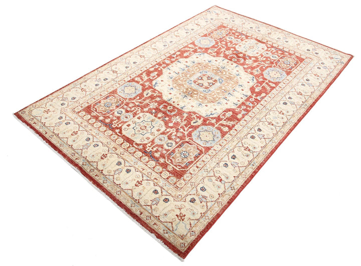 Afghan Ziegler Rug 4' 7" x 7' 0" Hand-Knotted | No. AT53103