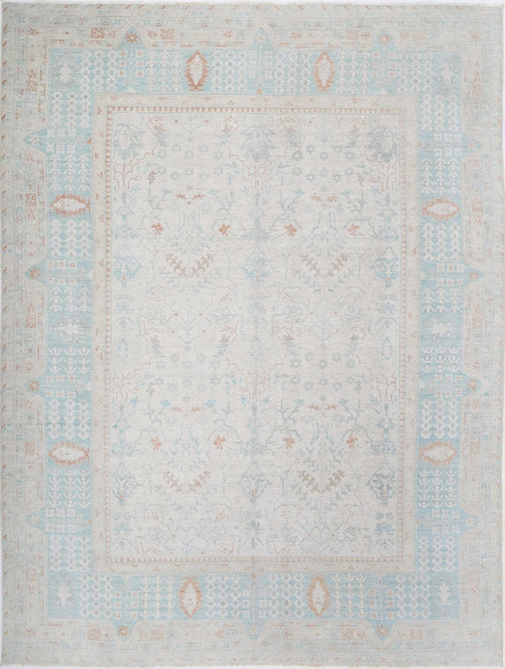 Afghan Oushak Rug 9' 1" x 12' 2" Hand-Knotted | No. AT53161