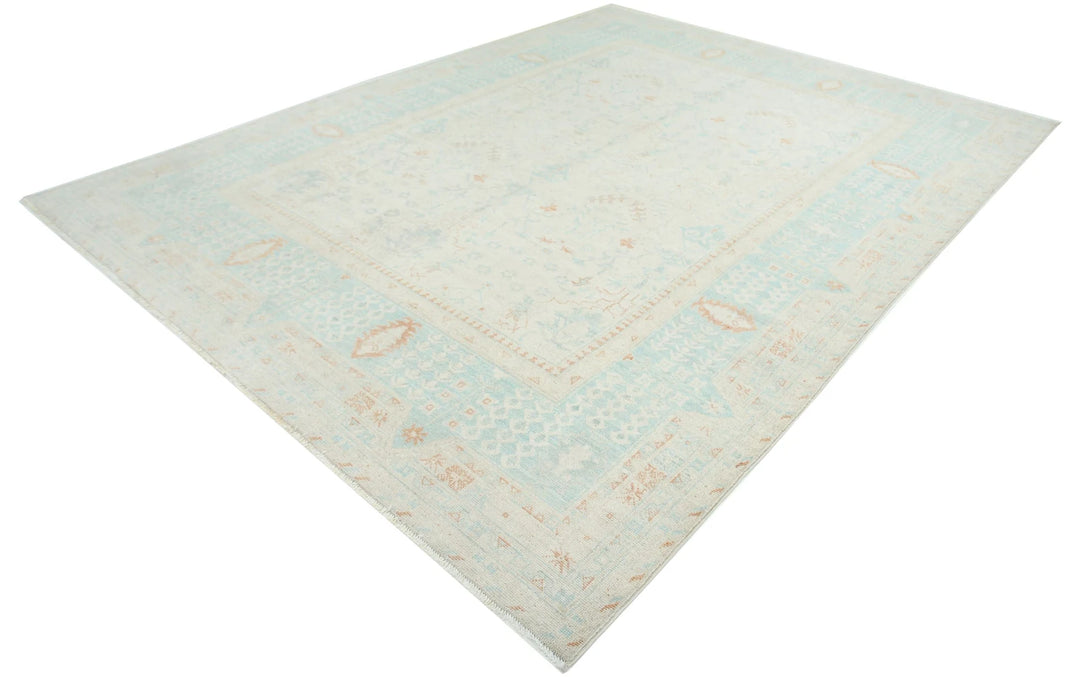 Afghan Oushak Rug 9' 1" x 12' 2" Hand-Knotted | No. AT53161