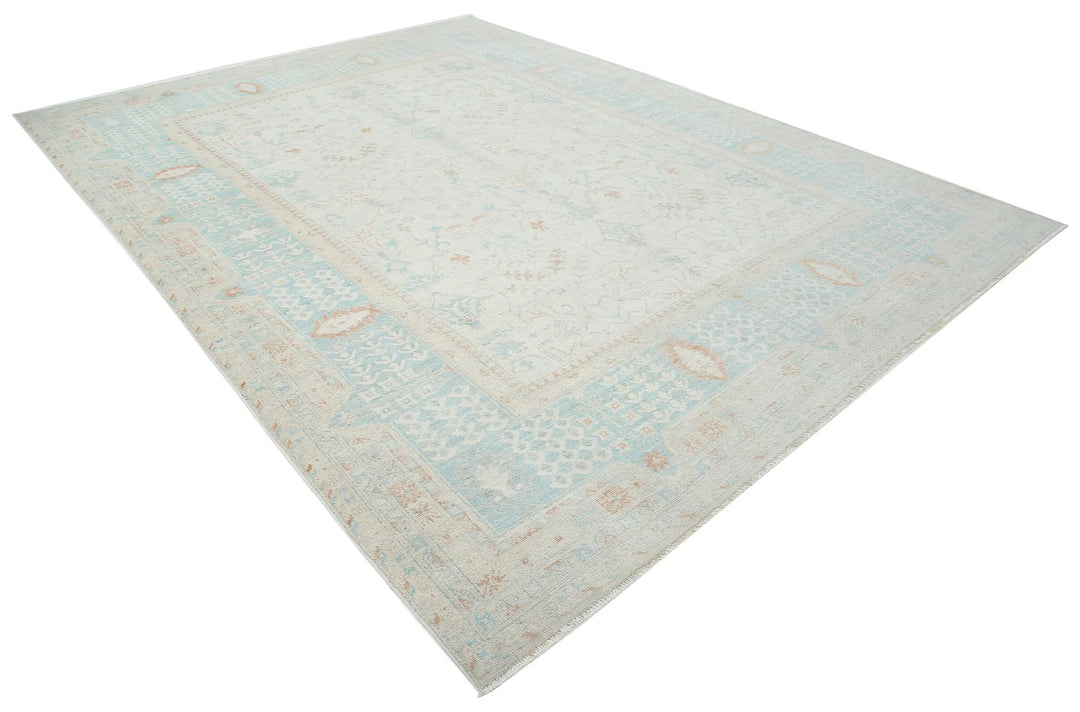 Afghan Oushak Rug 9' 1" x 12' 2" Hand-Knotted | No. AT53161