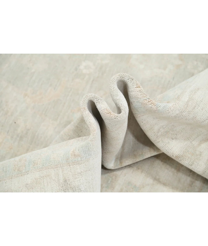 Green Afghan Serenity Rug 8' 1" x 9' 10" Hand-Knotted | No. AT53165
