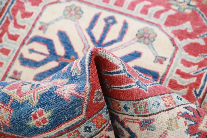 Afghan Kazak Rug 3' 3" x 5' 0" Hand-Knotted | No. AT53198