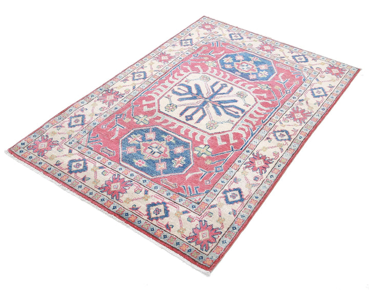 Afghan Kazak Rug 3' 3" x 5' 0" Hand-Knotted | No. AT53198