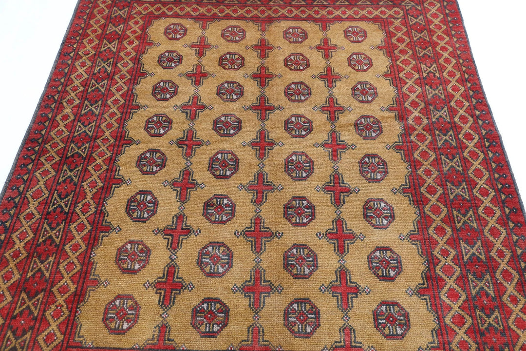 Afghan Akcha Revival Rug 5' 0" x 6' 3" Hand-Knotted | No. AT53450