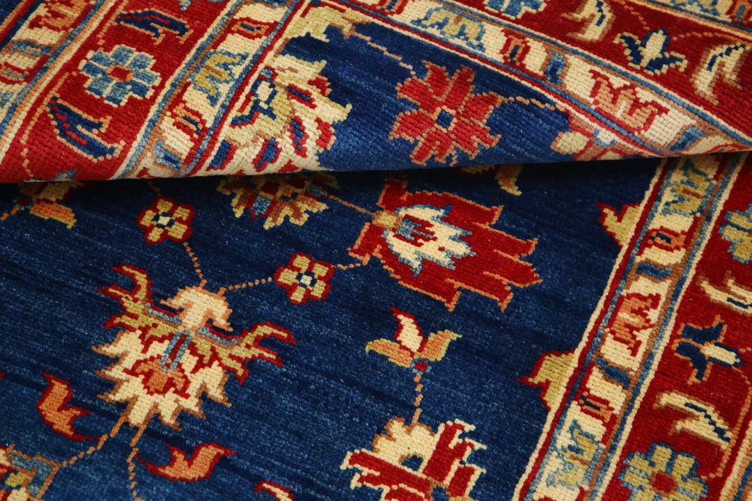 Blue Afghan Ziegler Rug 3' 2" x 4' 7" Hand-Knotted | No. AT53538
