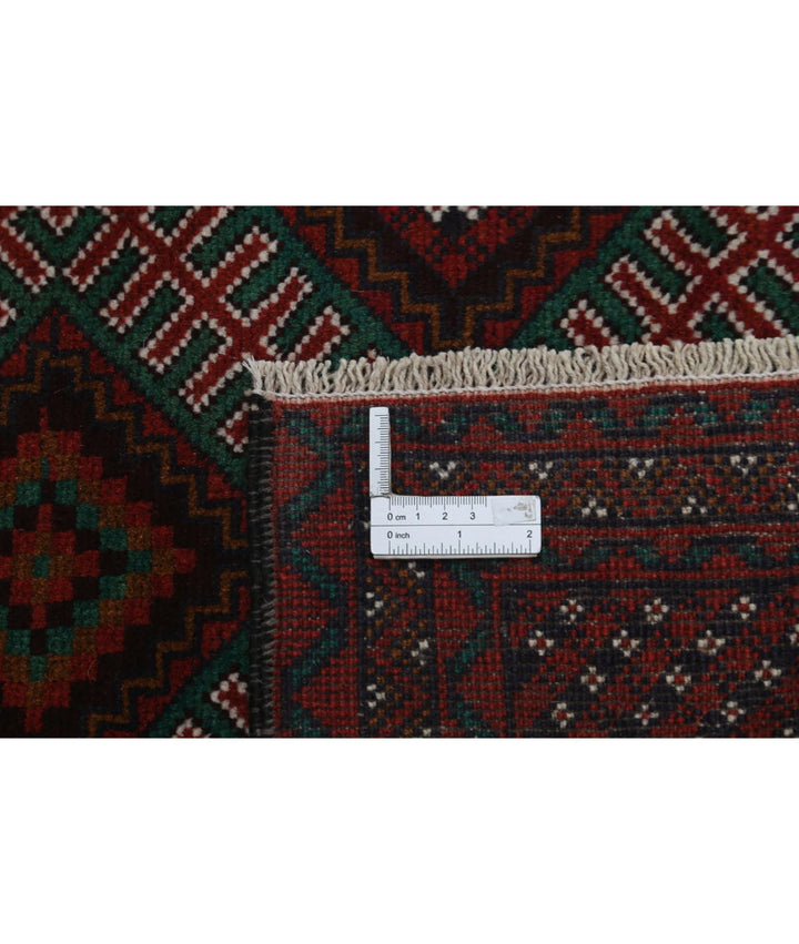 Red Afghan Tribal Rug 2' 10" x 4' 6" Hand-Knotted | No. AT53580