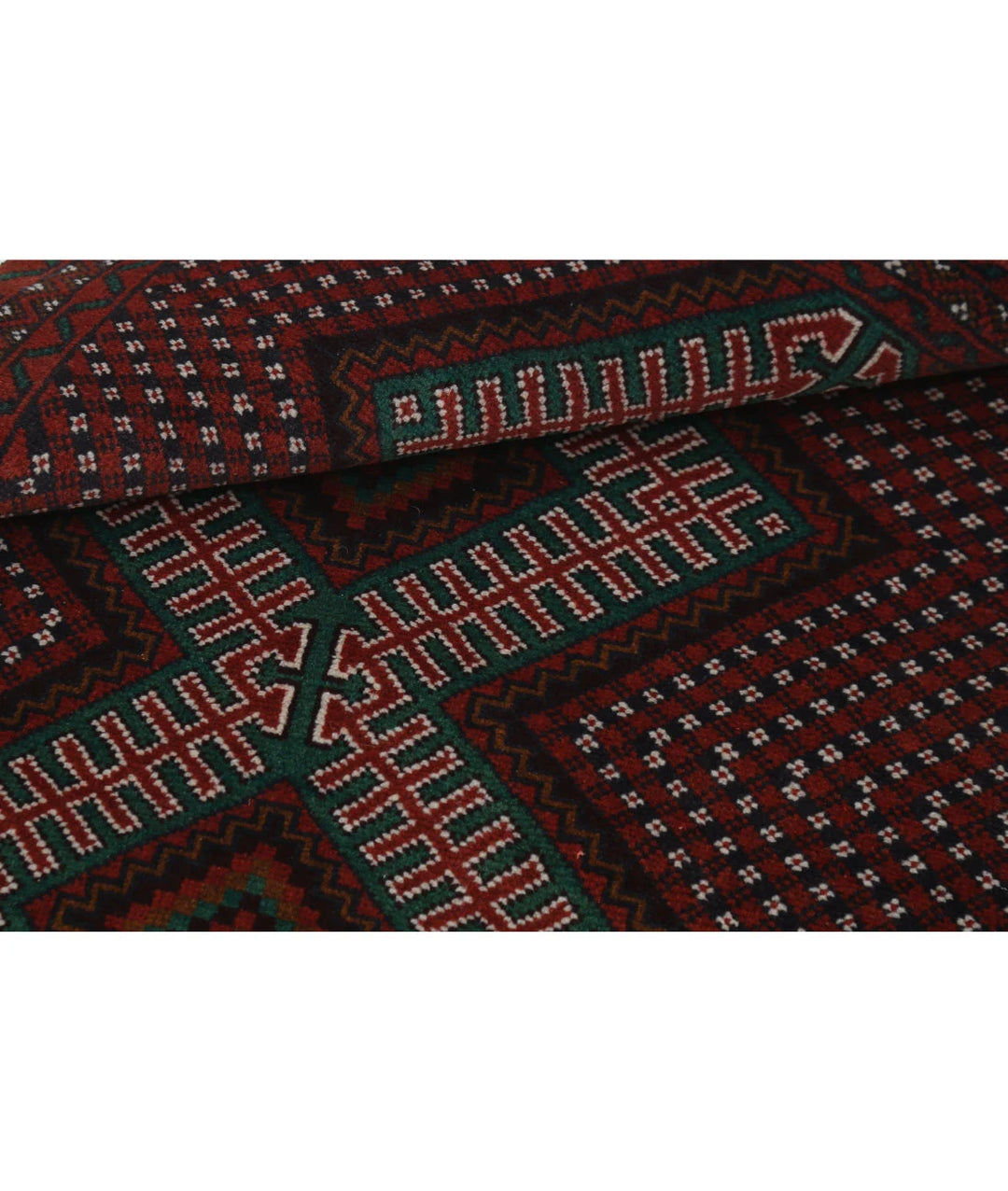 Red Afghan Tribal Rug 2' 10" x 4' 6" Hand-Knotted | No. AT53580