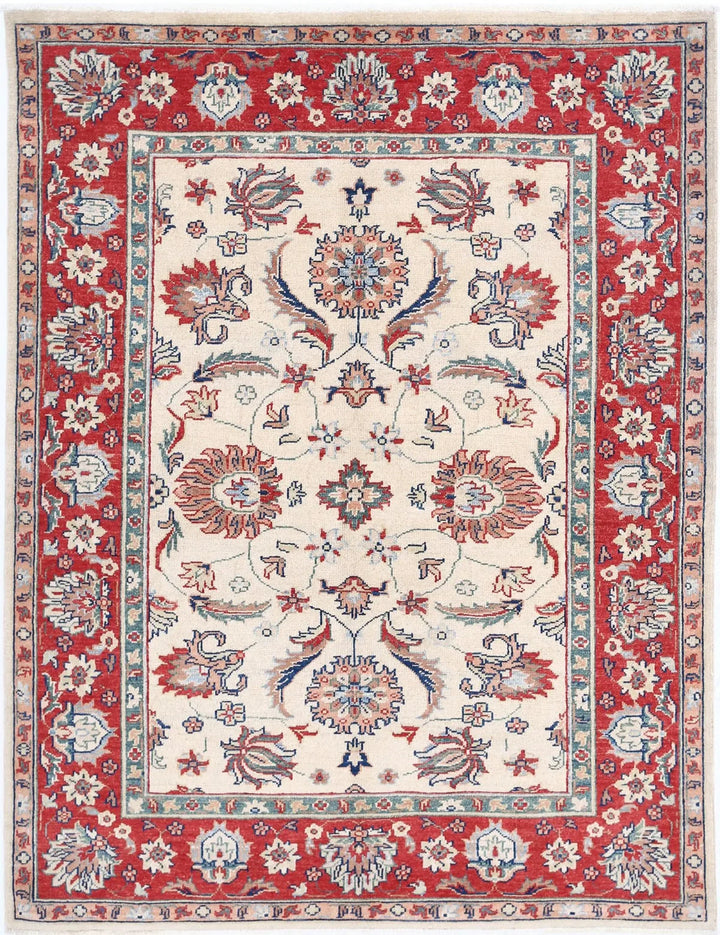Afghan Ziegler Rug 5' 6" x 7' 3" Hand-Knotted | No. AT53748