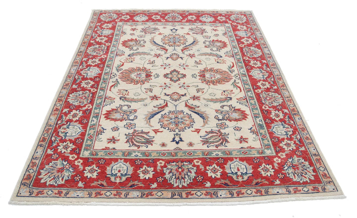Afghan Ziegler Rug 5' 6" x 7' 3" Hand-Knotted | No. AT53748