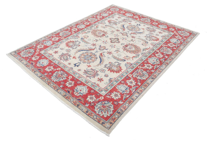Afghan Ziegler Rug 5' 6" x 7' 3" Hand-Knotted | No. AT53748