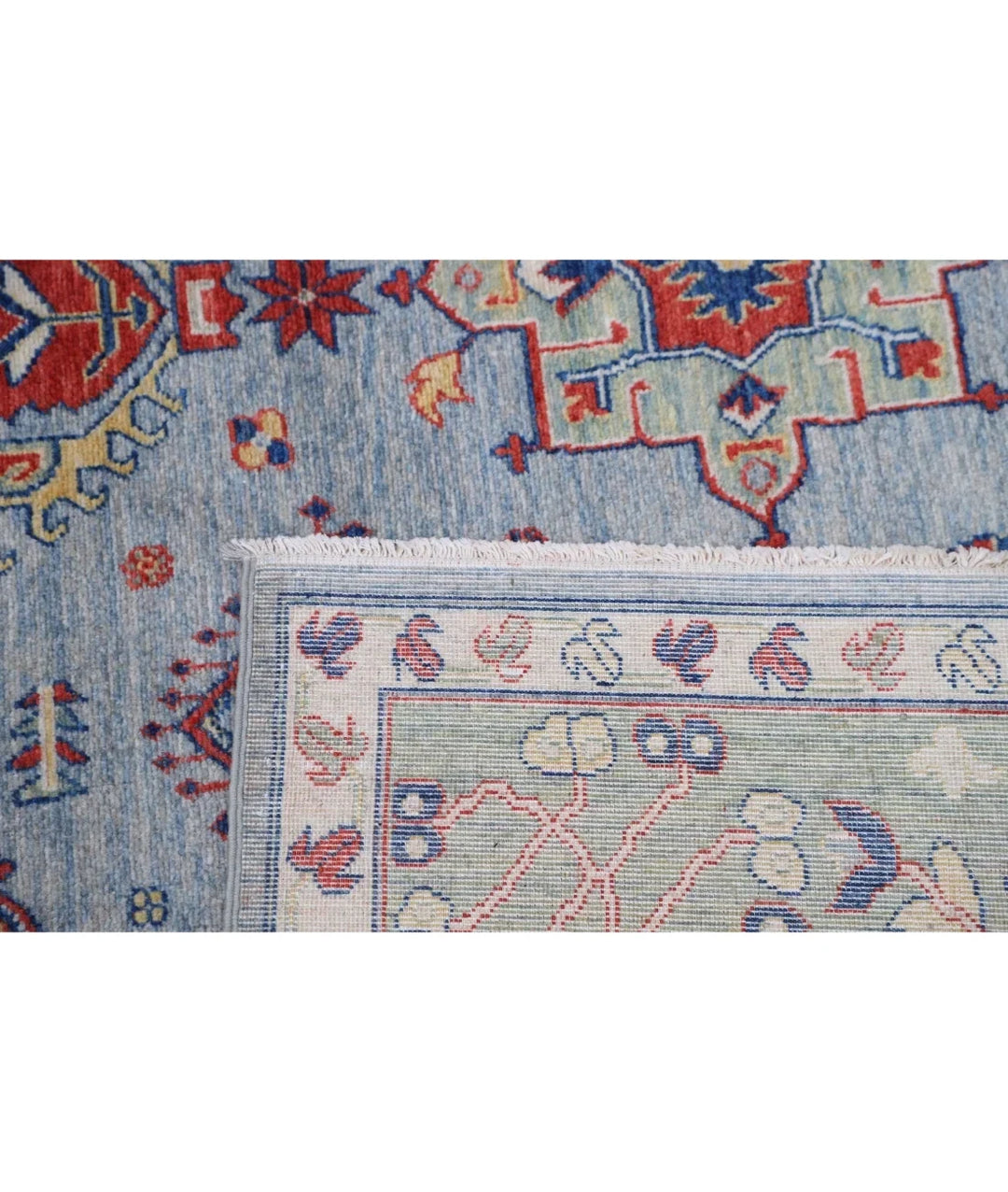 Blue Pakistani Kazak Rug 8' 0" x 9' 11" Hand-Knotted | No. AT53766
