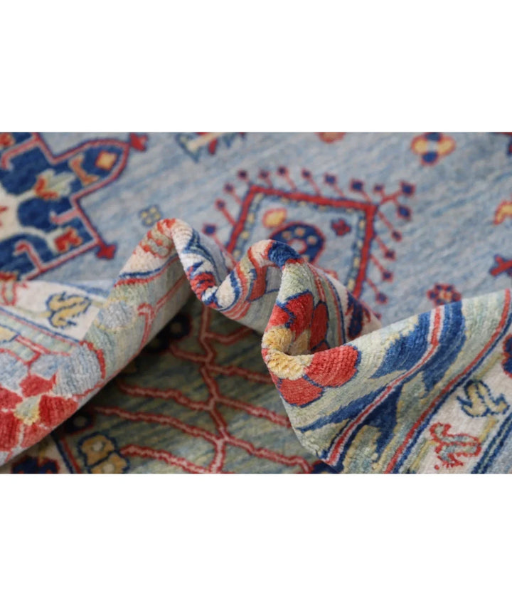 Blue Pakistani Kazak Rug 8' 0" x 9' 11" Hand-Knotted | No. AT53766