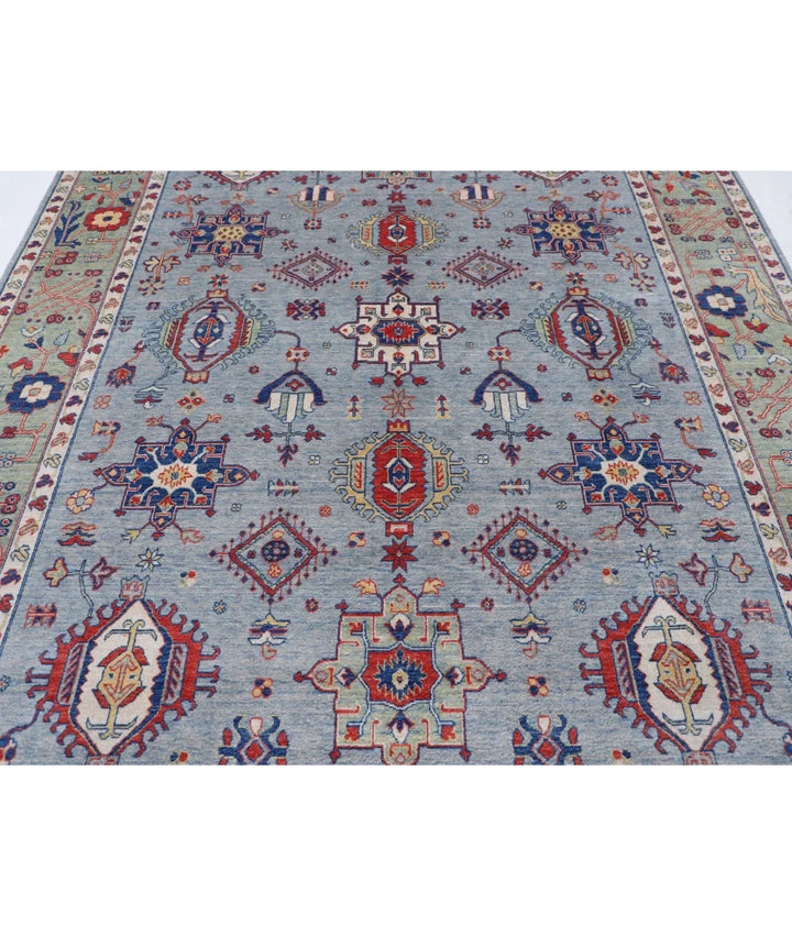 Blue Pakistani Kazak Rug 8' 0" x 9' 11" Hand-Knotted | No. AT53766