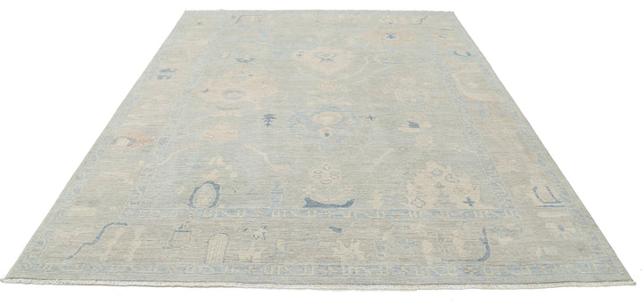 Afghan Oushak Rug 7' 10" x 9' 9" Hand-Knotted | No. AT53811
