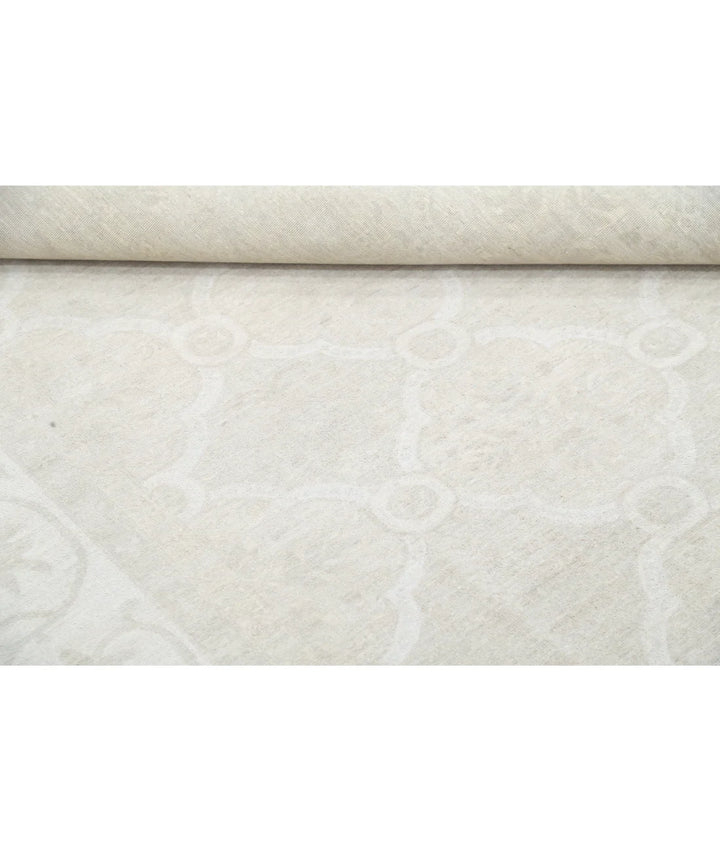 Brown Afghan Tabriz Rug 9' 1" x 11' 11" Hand-Knotted | No. AT53861