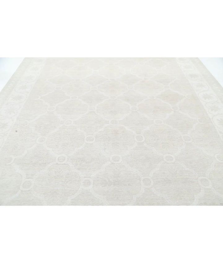 Brown Afghan Tabriz Rug 9' 1" x 11' 11" Hand-Knotted | No. AT53861