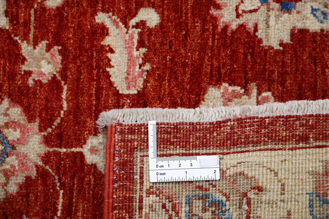 Ivory Afghan Ziegler Rug 2' 7" x 6' 2" Hand-Knotted | No. AT54139