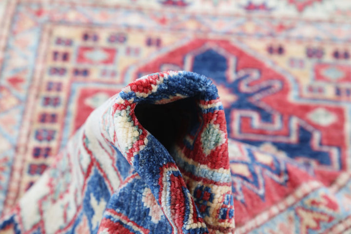 Afghan Royal Kazak Rug 2' 8" x 4' 0" Hand-Knotted | No. AT54157