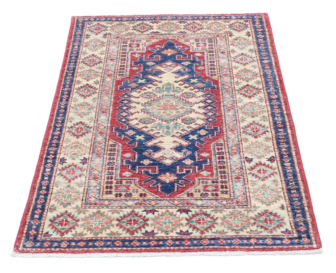 Afghan Royal Kazak Rug 2' 8" x 4' 0" Hand-Knotted | No. AT54157
