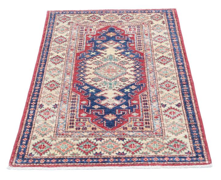Afghan Royal Kazak Rug 2' 8" x 4' 0" Hand-Knotted | No. AT54157