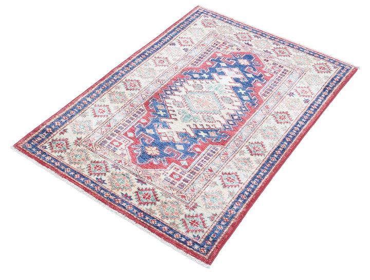 Afghan Royal Kazak Rug 2' 8" x 4' 0" Hand-Knotted | No. AT54157