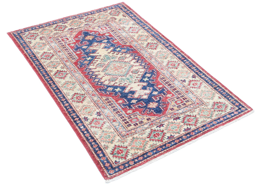 Afghan Royal Kazak Rug 2' 8" x 4' 0" Hand-Knotted | No. AT54157
