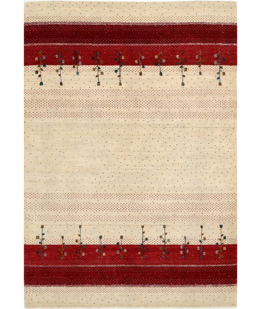 Ivory Indian Lori Rug 5' 4" x 7' 8" Hand-Knotted | No. AT541813