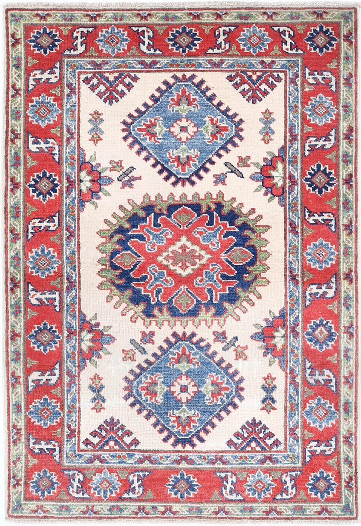 Afghan Kazak Rug 2' 8" x 4' 0" Hand-Knotted | No. AT54207