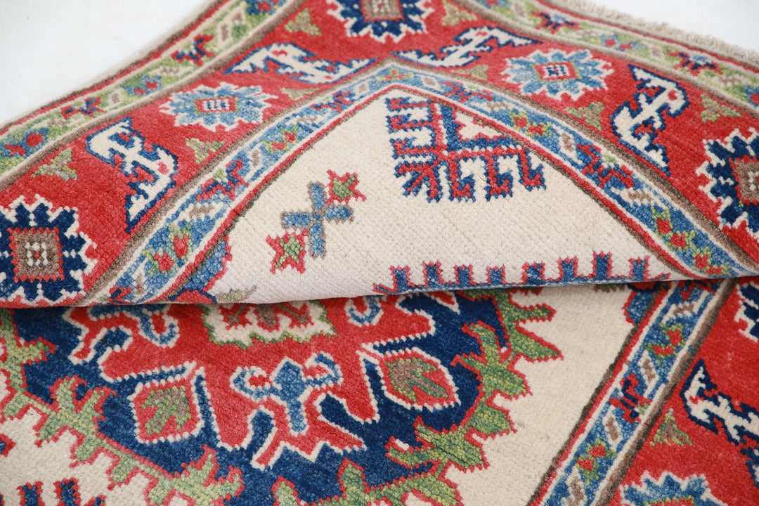 Afghan Kazak Rug 2' 8" x 4' 0" Hand-Knotted | No. AT54207
